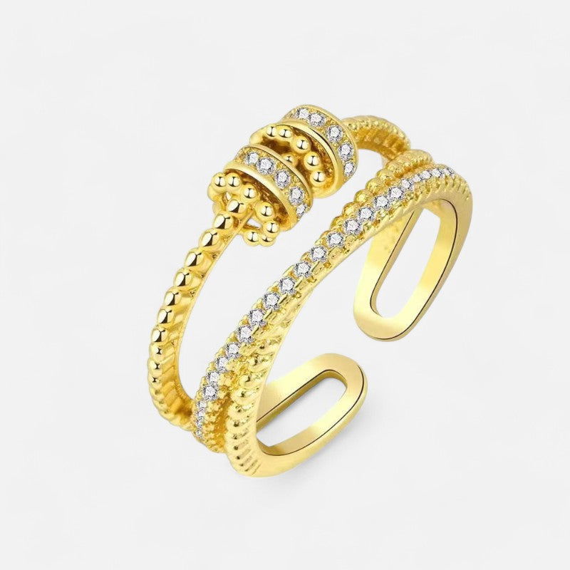 Sterling Silver Twisted Crystal Ring - Dolce Vincita