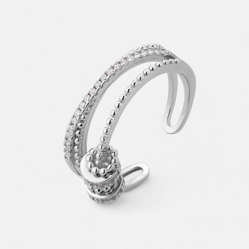Sterling Silver Twisted Crystal Ring - Dolce Vincita