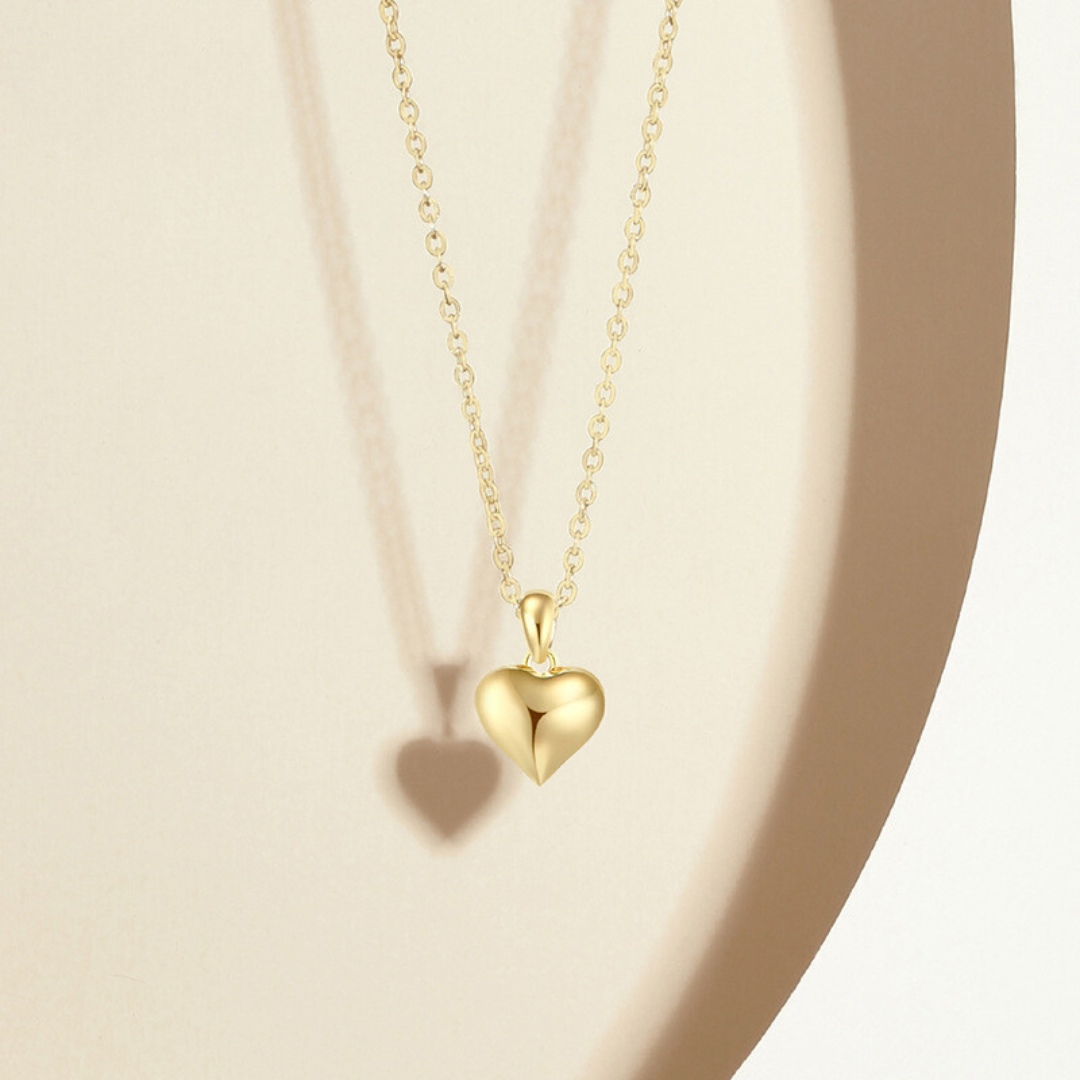 Sterling Silver Gold Heart Necklace