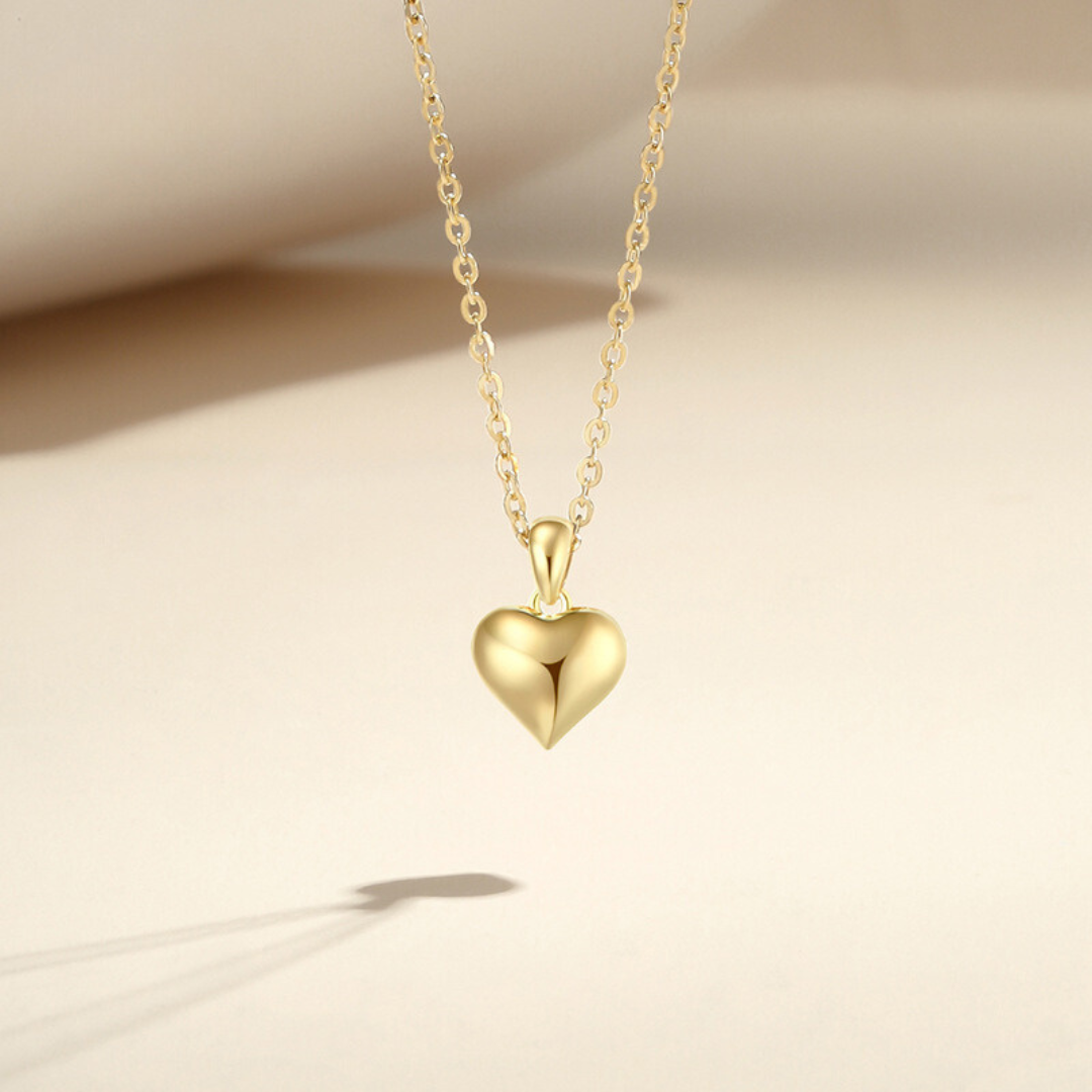 Sterling Silver Gold Heart Necklace