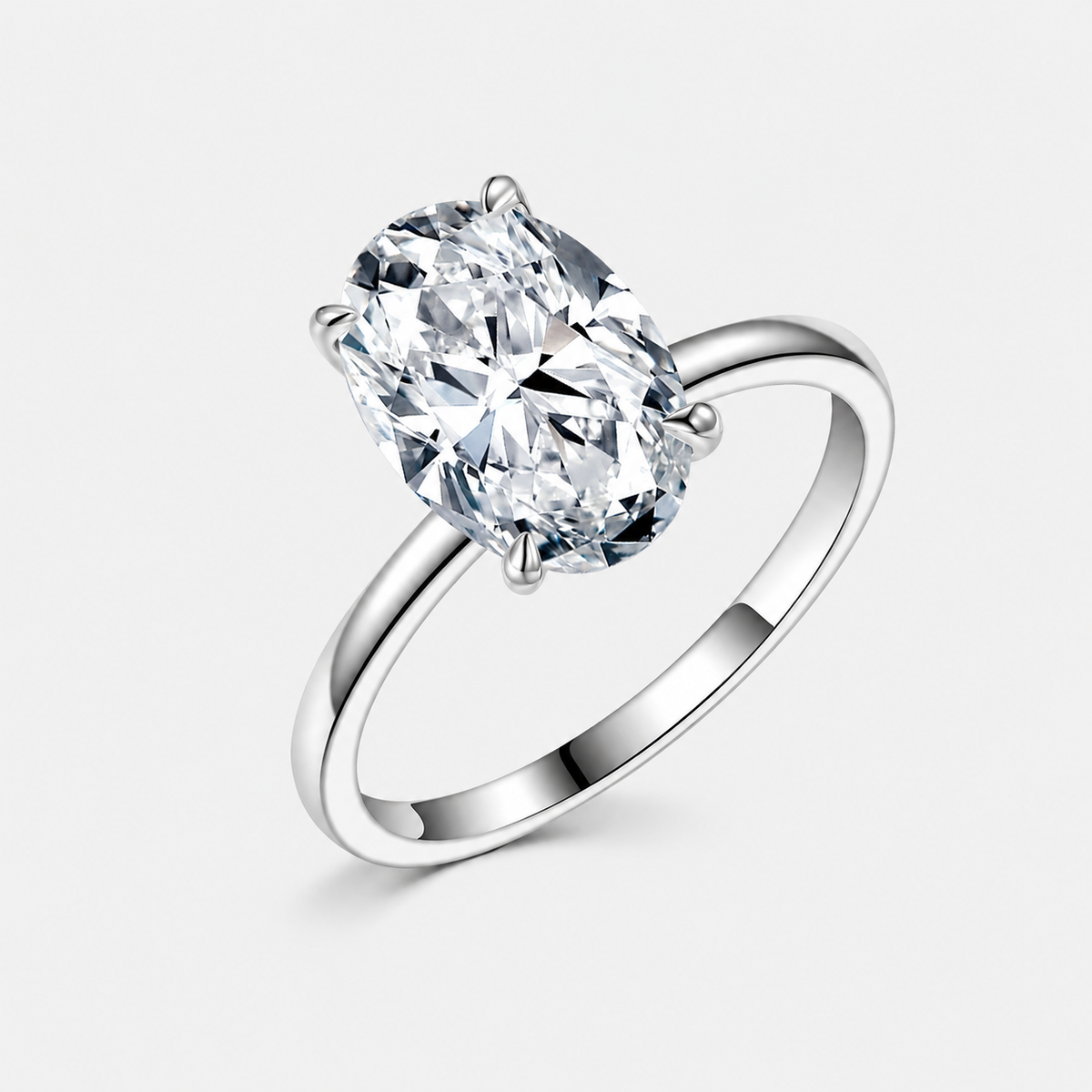Sterling Silver Ovale Elitaire Ring