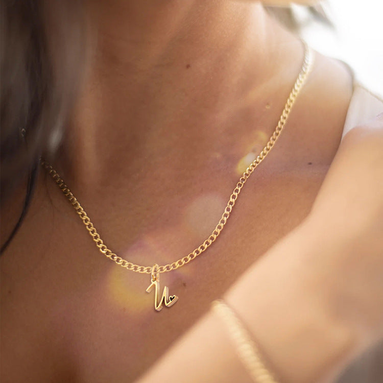 Heart Initial Pendant Necklace