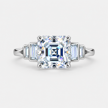 Sterling Silver Celestia Asscher Cut Ring
