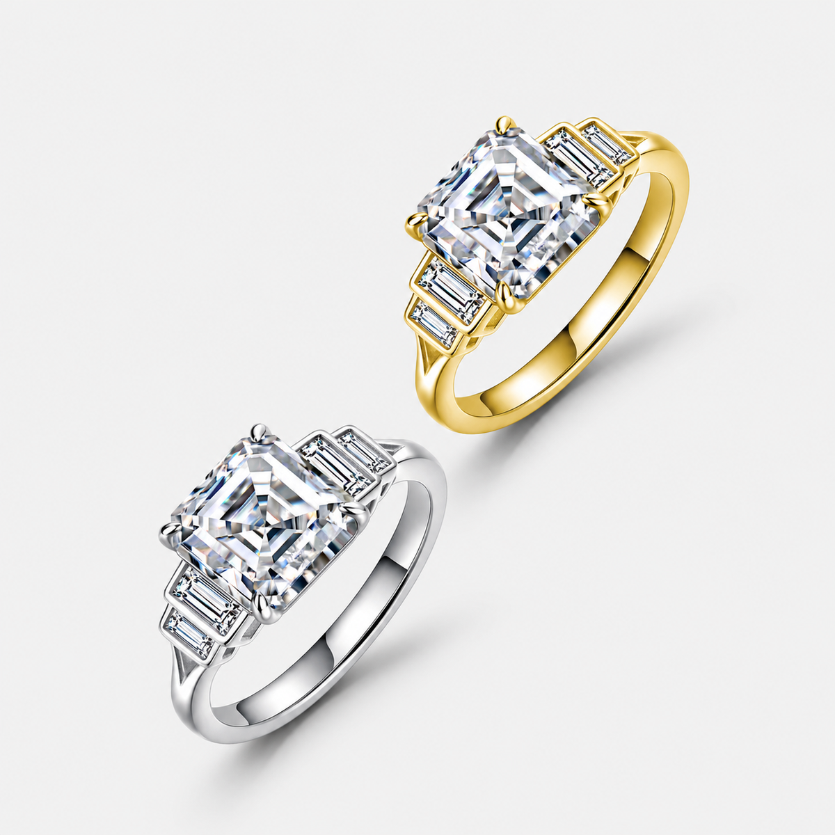 Sterling Silver Celestia Asscher Cut Ring