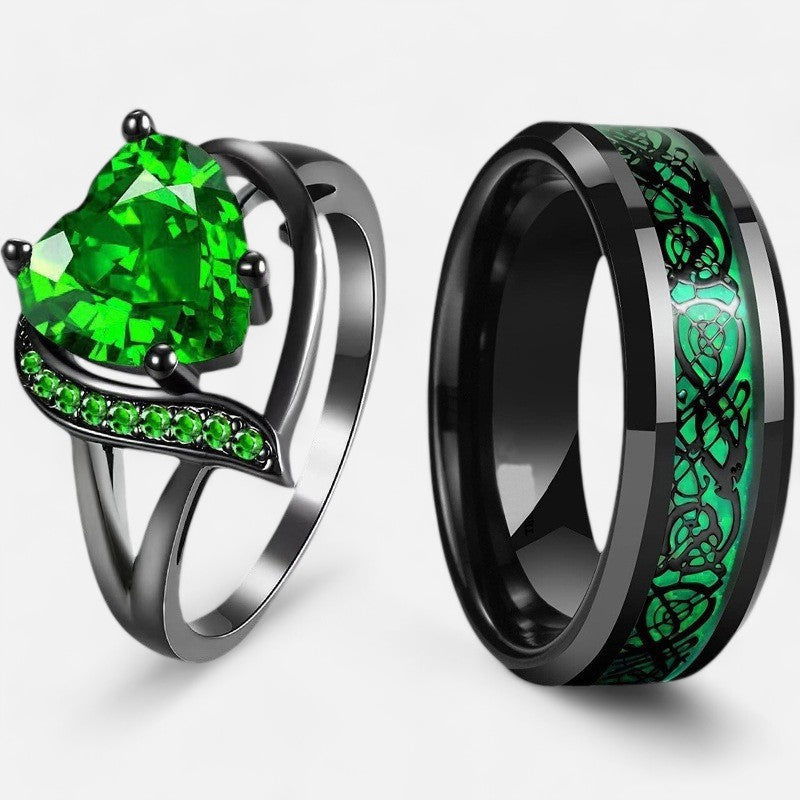 Crimson Dragon Couple Rings - Dolce Vincita