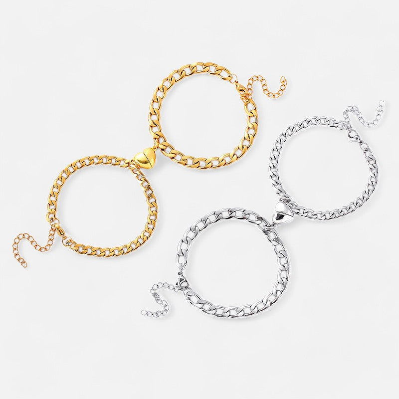 Dual Heart Chain Bracelets - Dolce Vincita