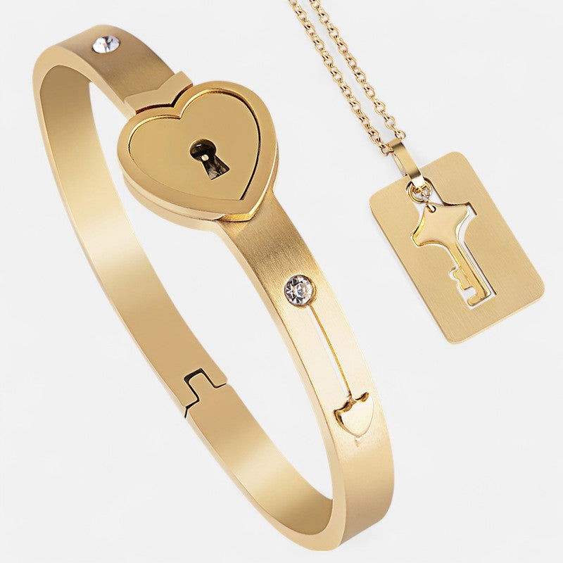 Key to My Heart Bracelet & Necklace Set - Open Jewellery