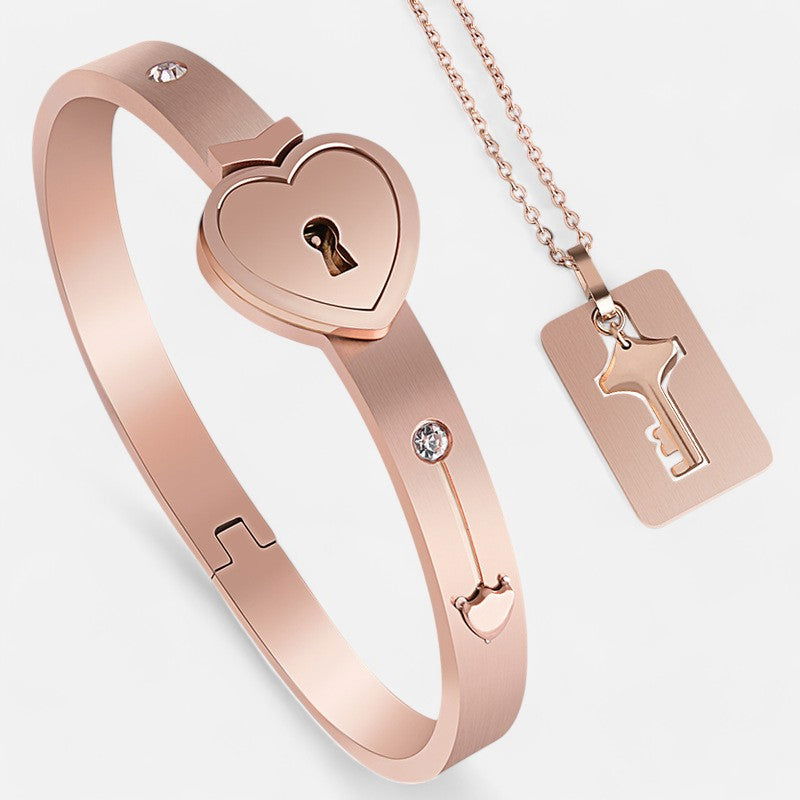 Key to My Heart Bracelet & Necklace Set - Open Jewellery