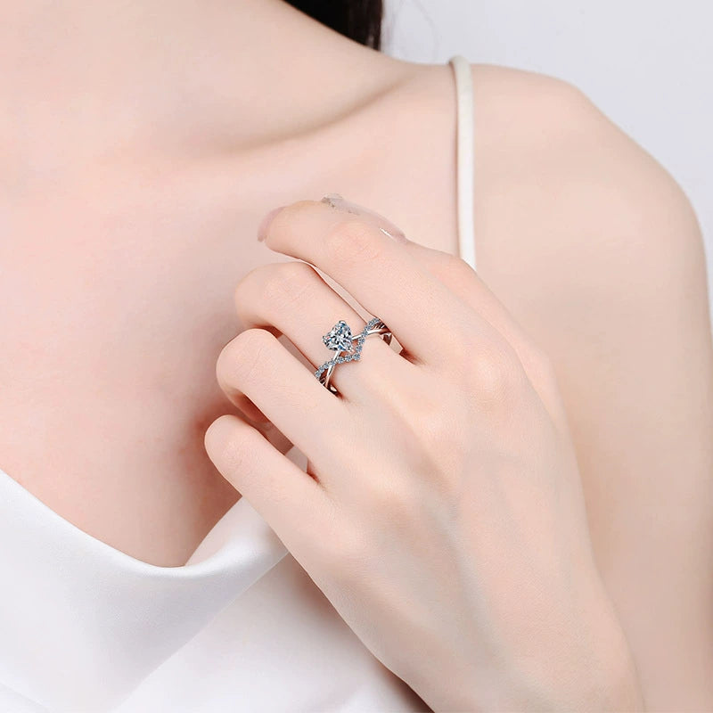 Sterling Silver Love Sparkle Ring
