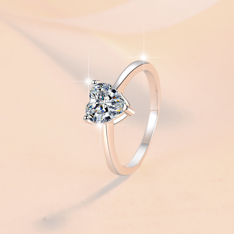 Sterling Silver Heart Charm Ring