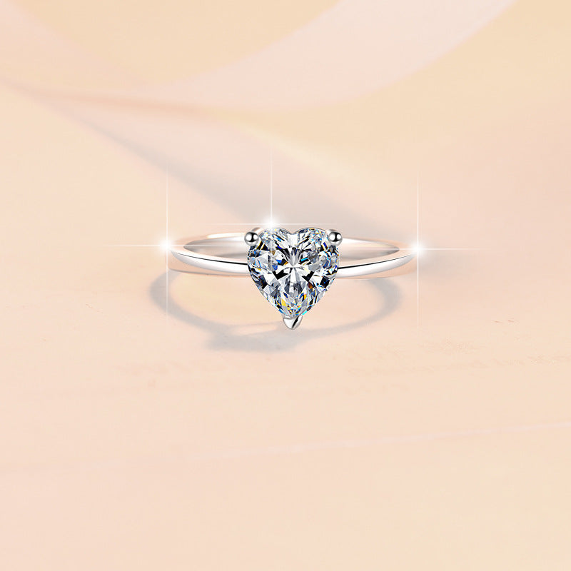 Sterling Silver Heart Charm Ring