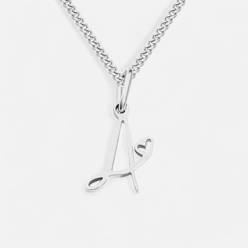 Heart Initial Pendant Necklace
