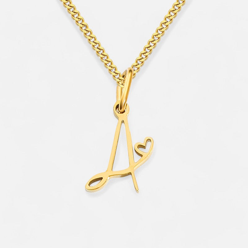 Heart Initial Pendant Necklace