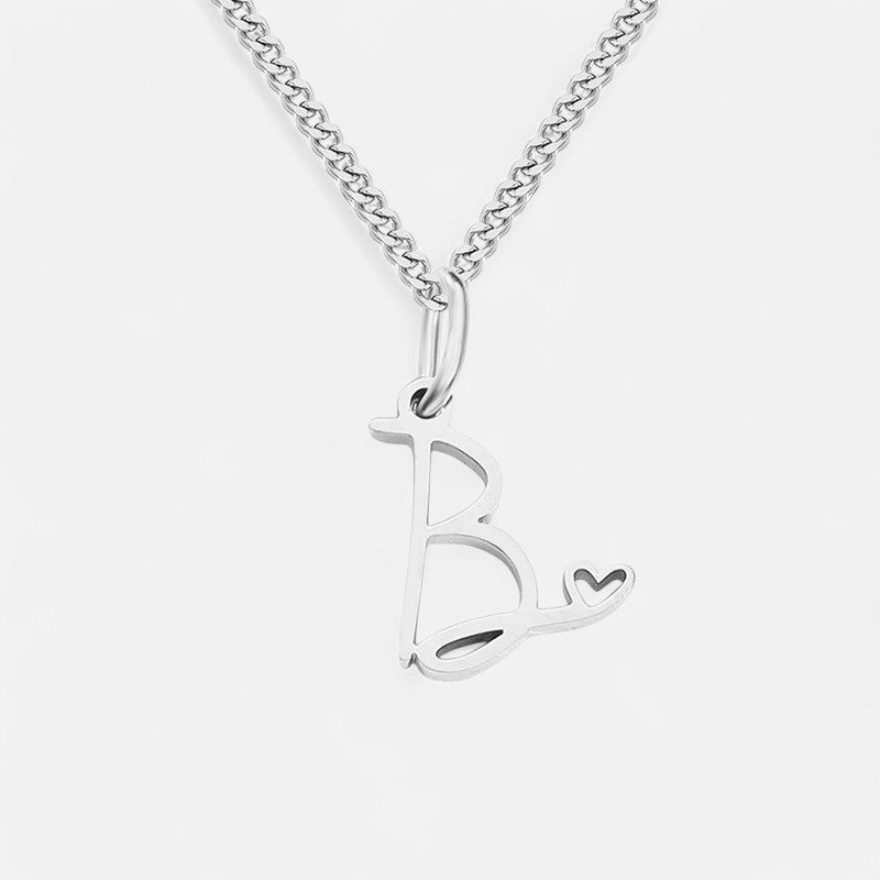 Heart Initial Pendant Necklace