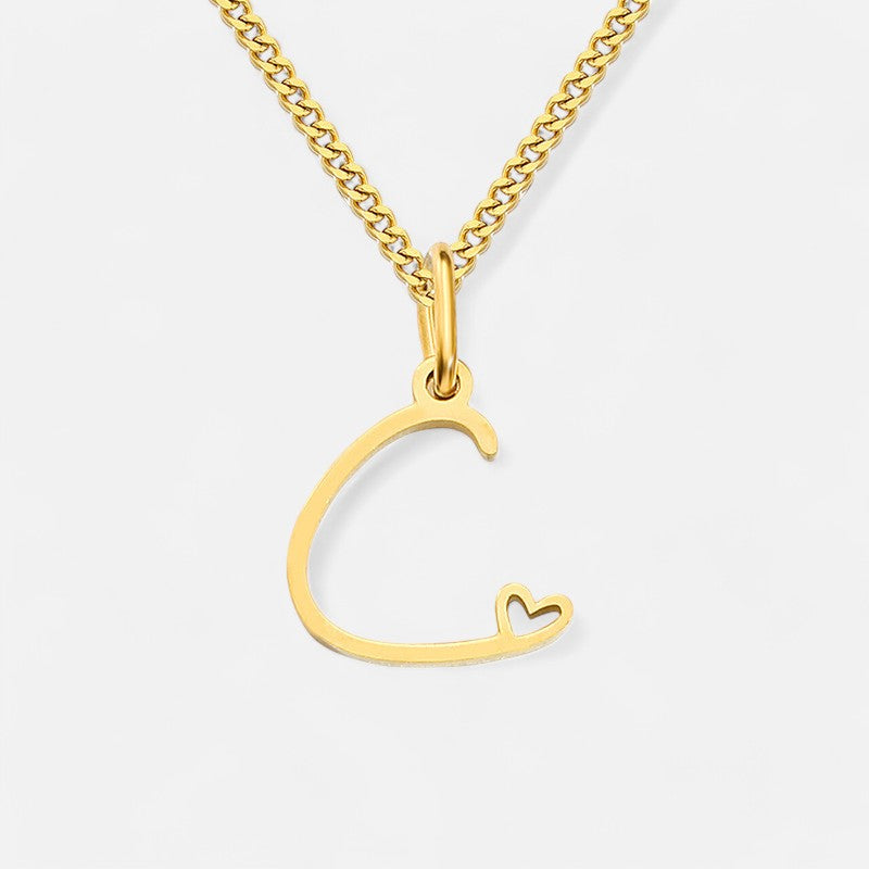 Heart Initial Pendant Necklace