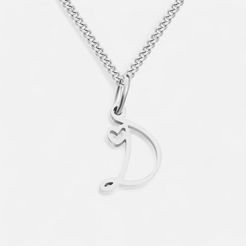 Heart Initial Pendant Necklace
