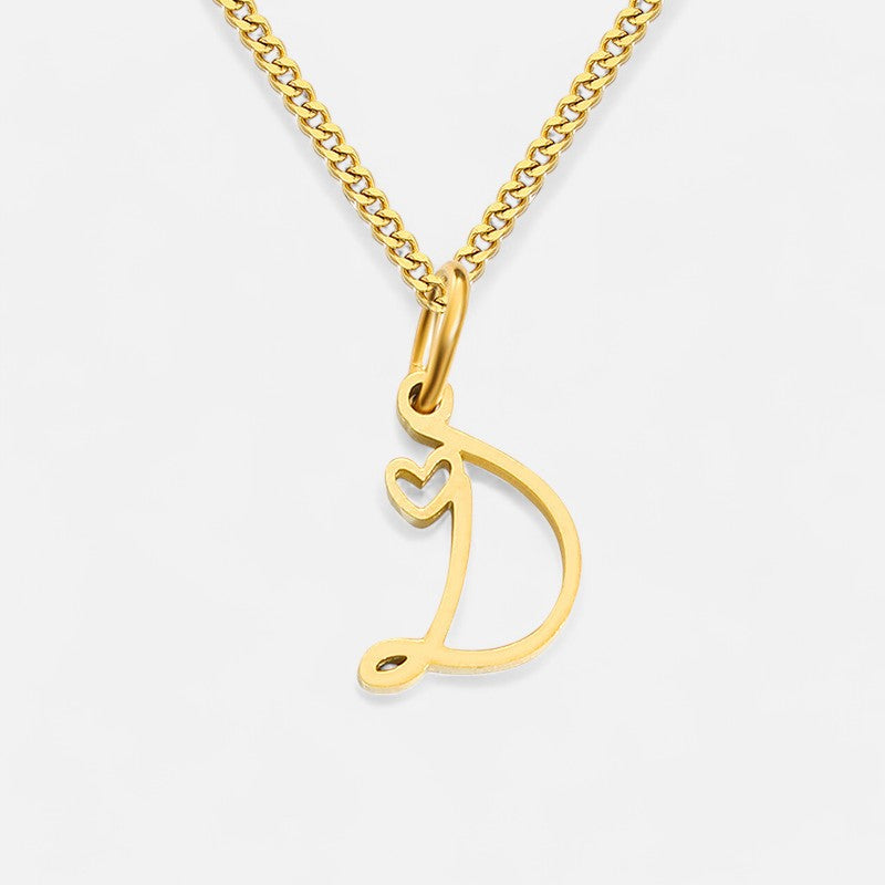 Heart Initial Pendant Necklace