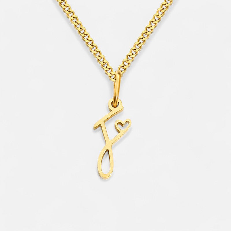 Heart Initial Pendant Necklace