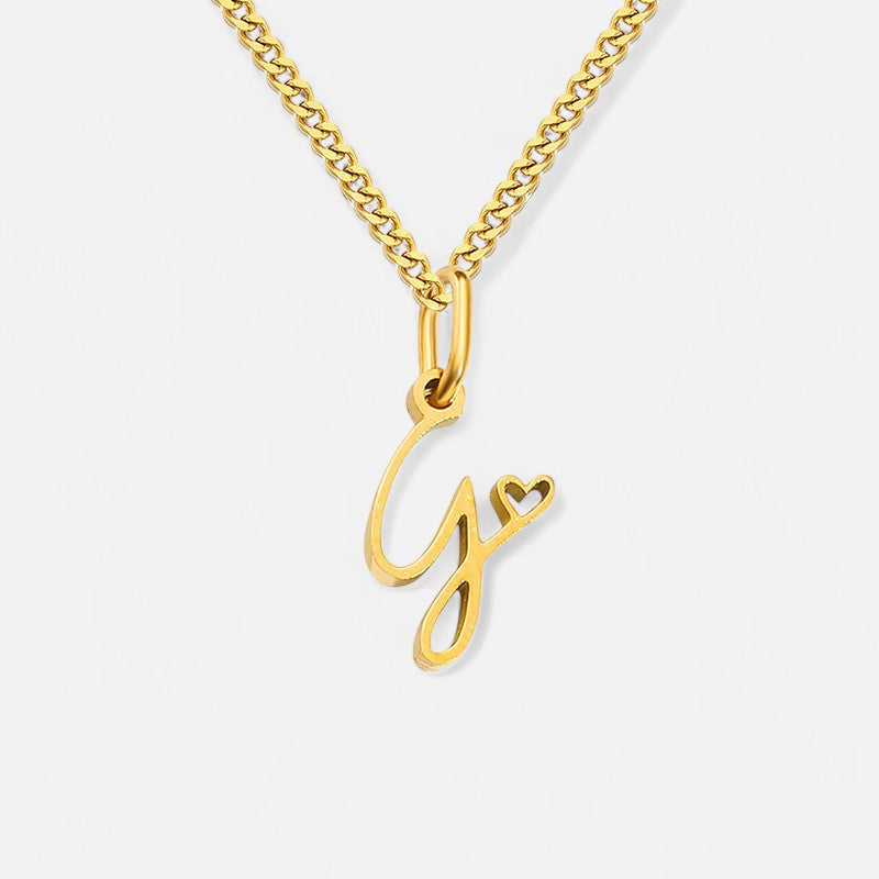 Heart Initial Pendant Necklace