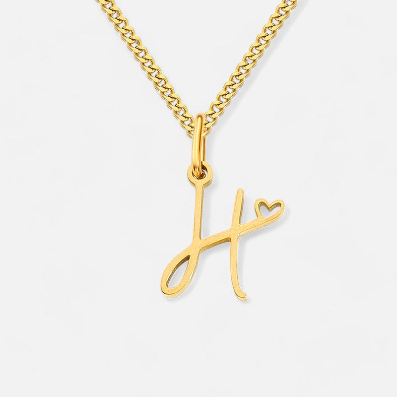 Heart Initial Pendant Necklace