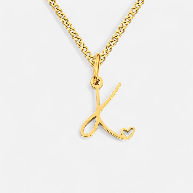 Heart Initial Pendant Necklace