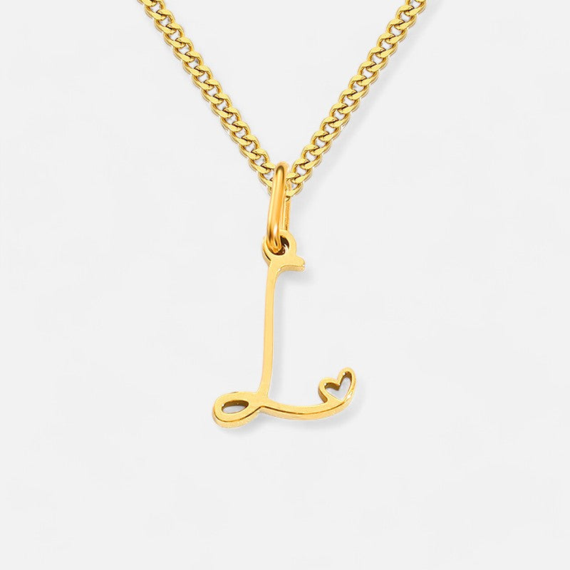 Heart Initial Pendant Necklace