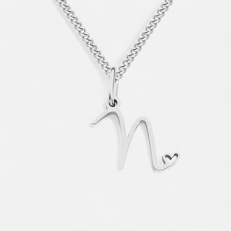 Heart Initial Pendant Necklace