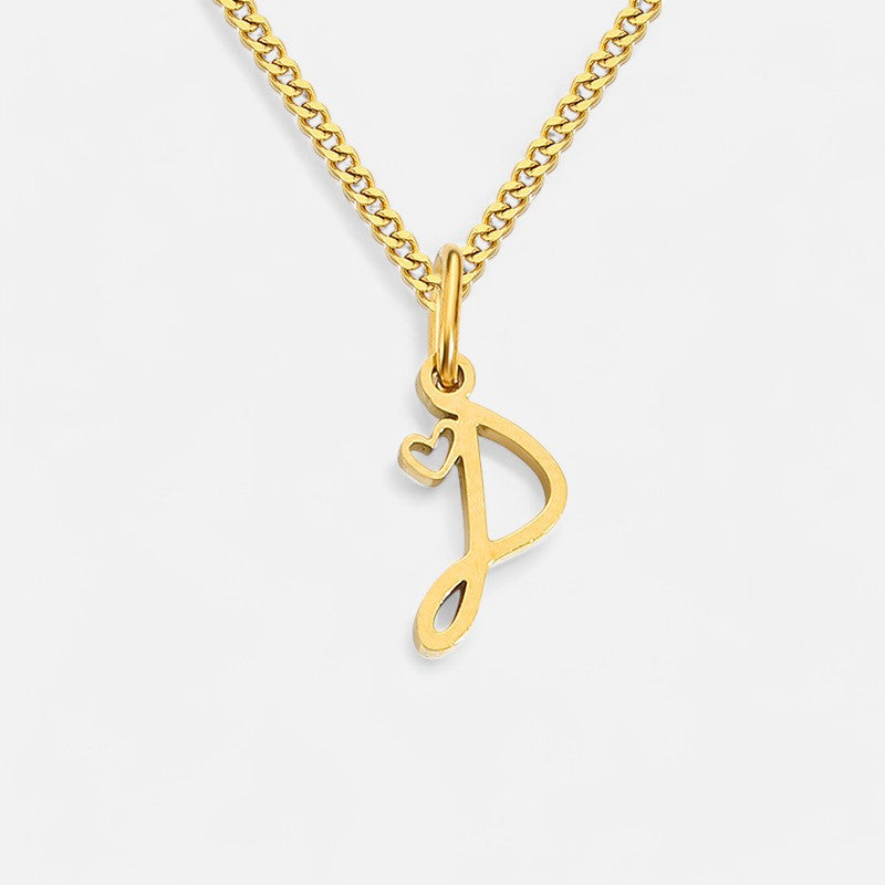 Heart Initial Pendant Necklace