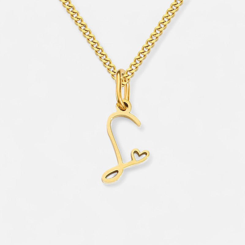 Heart Initial Pendant Necklace