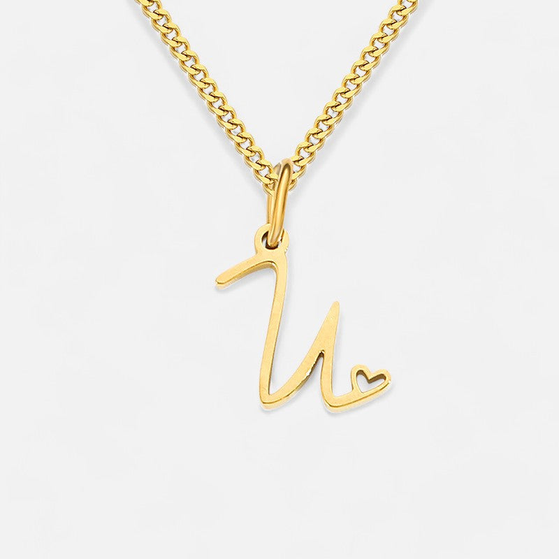 Heart Initial Pendant Necklace