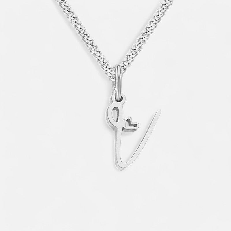 Heart Initial Pendant Necklace