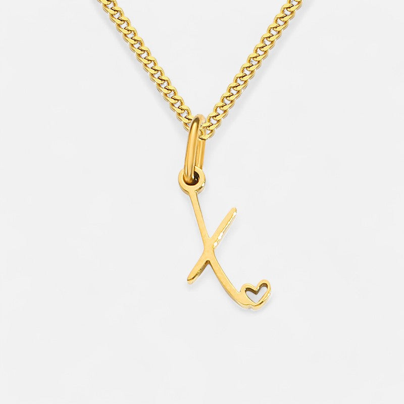 Heart Initial Pendant Necklace