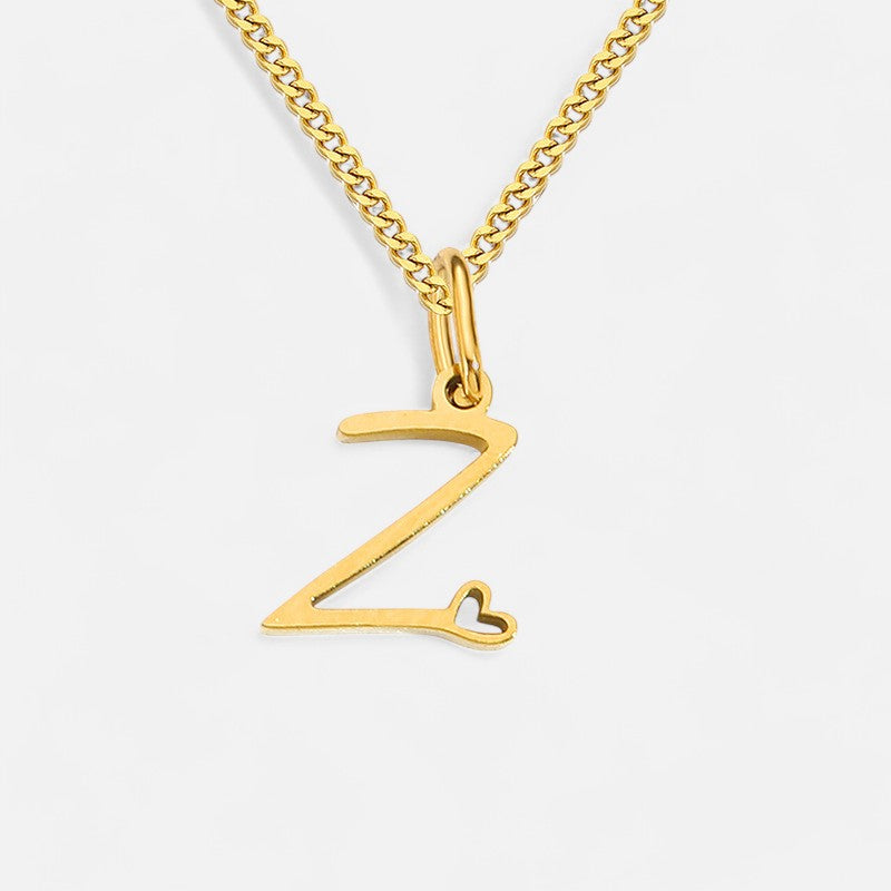 Heart Initial Pendant Necklace