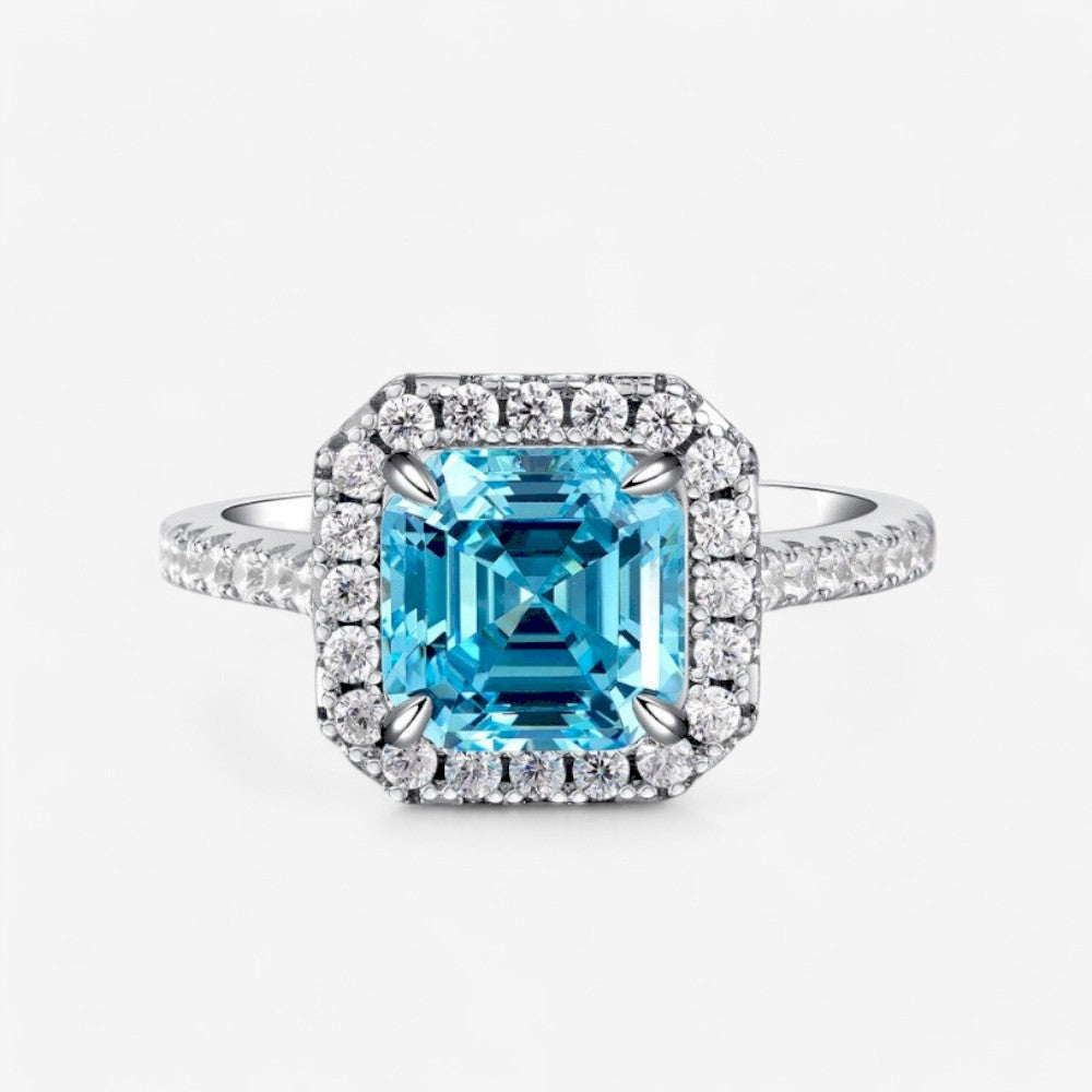Sterling Silver Azure Halo Ring - Dolce Vincita