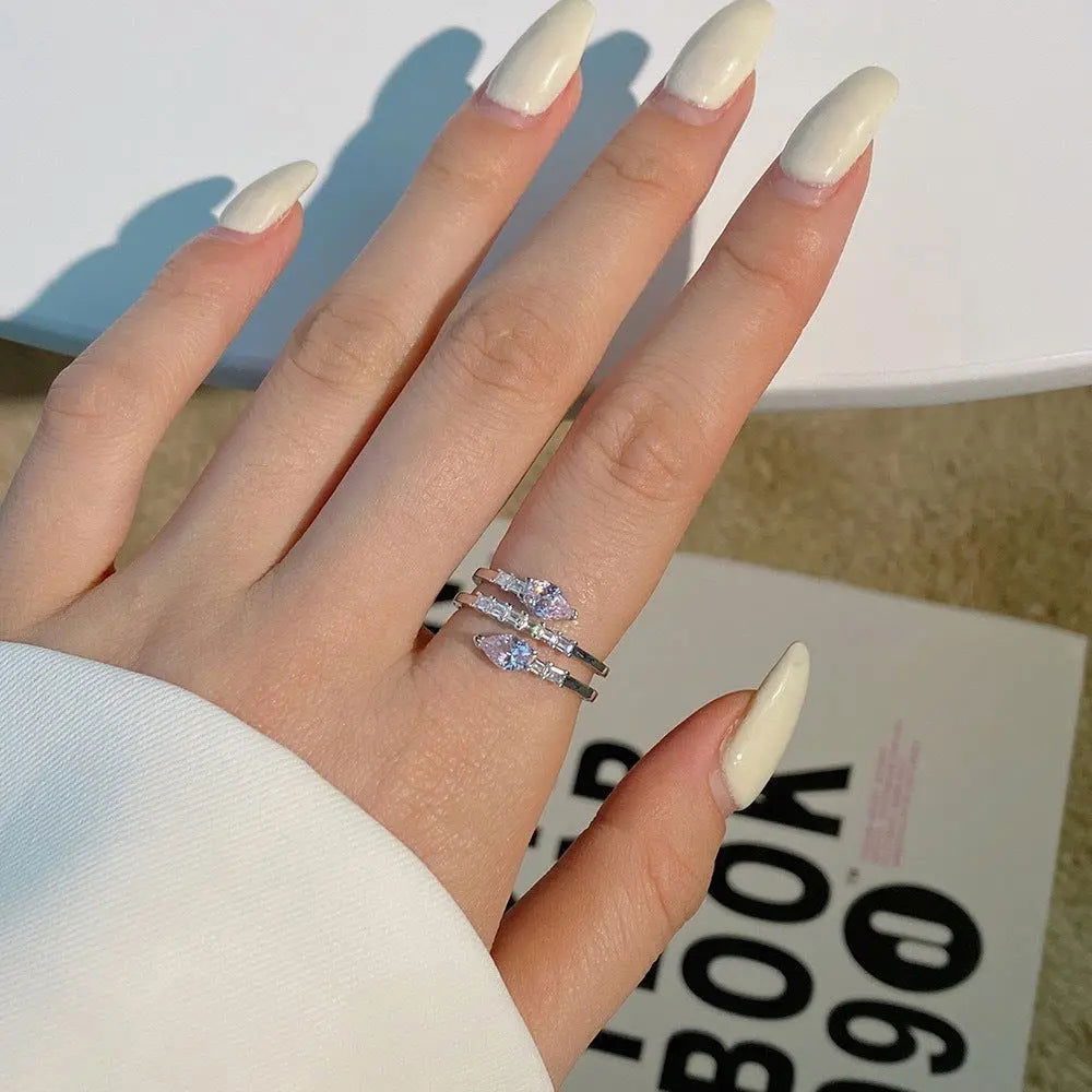Sterling Silver Blush Duo Ring Set - Dolce Vincita