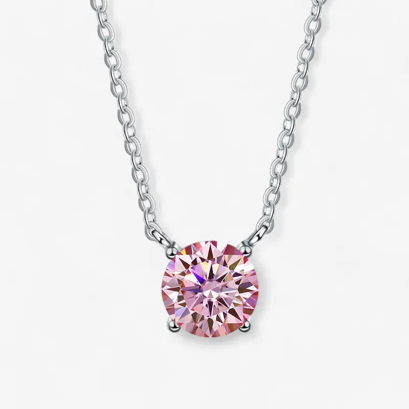 Sterling Silver Blush Solitaire Necklace - Dolce Vincita