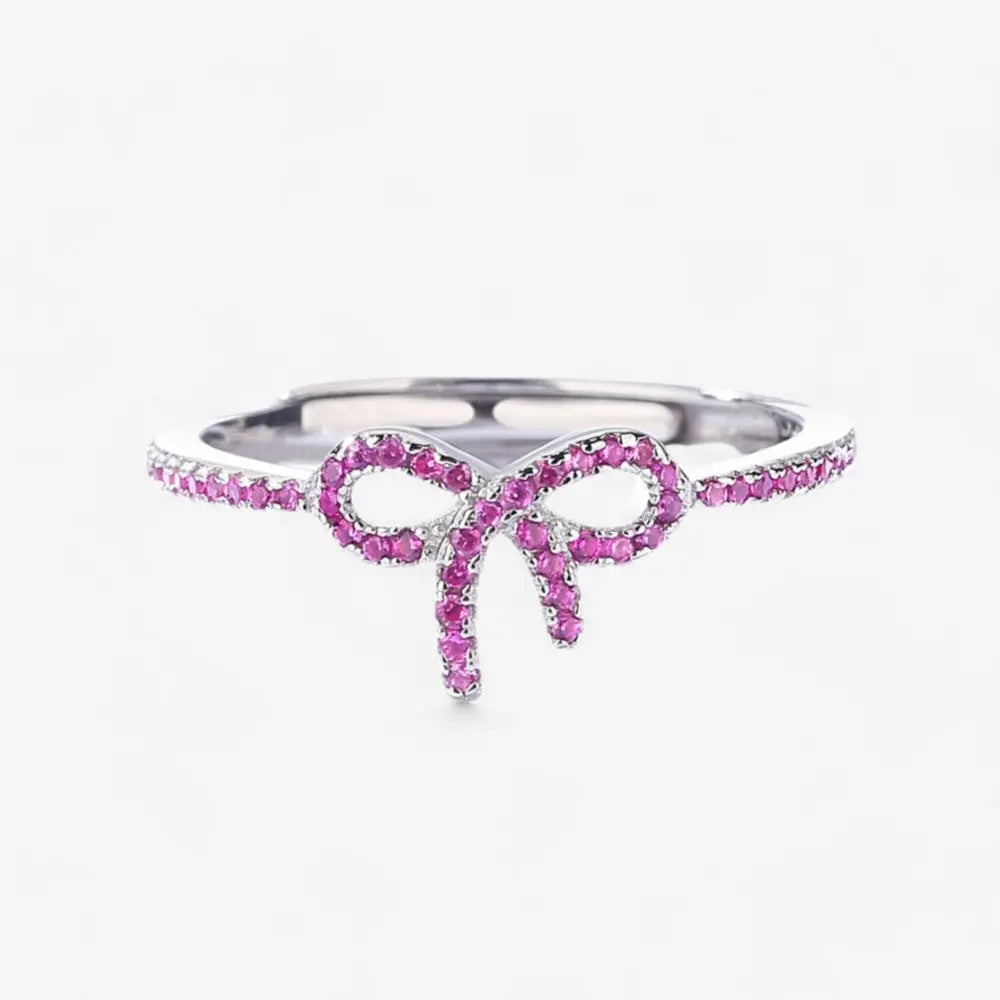 Sterling Silver Blushing Bow Ring - Dolce Vincita