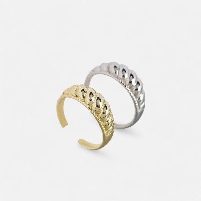 Sterling Silver Braided Open Ring - Dolce Vincita