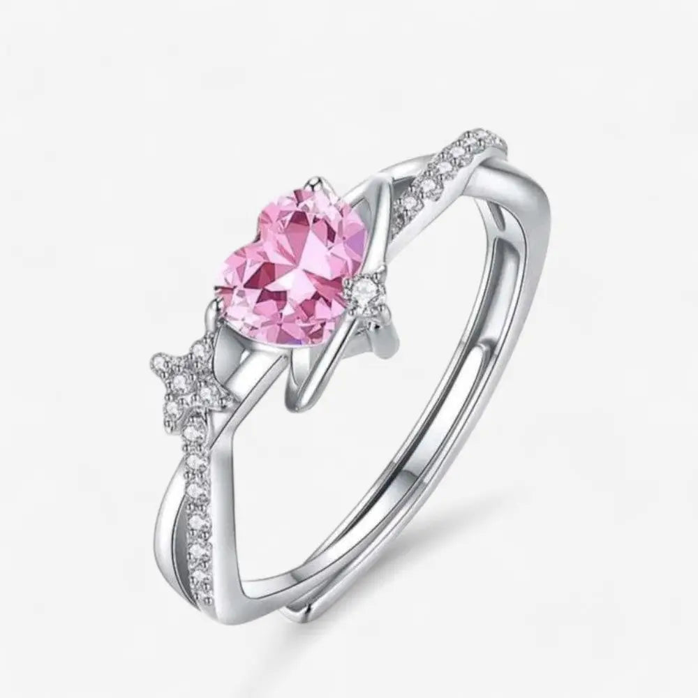 Sterling Silver Celestial Heart Ring - Dolce Vincita