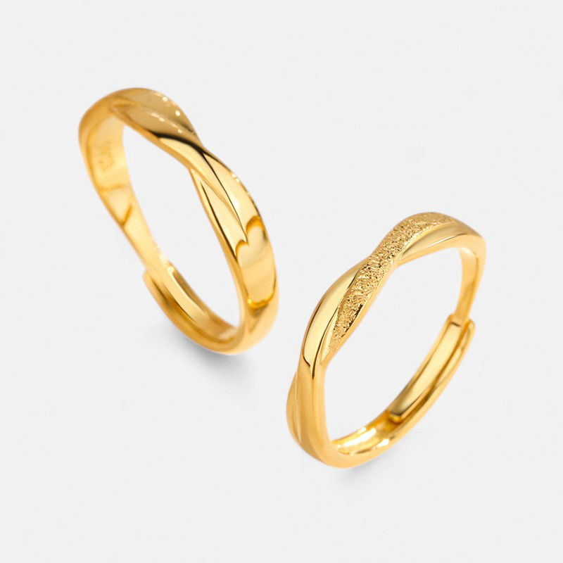 Sterling Silver Classic Twist Couple Rings - Dolce Vincita