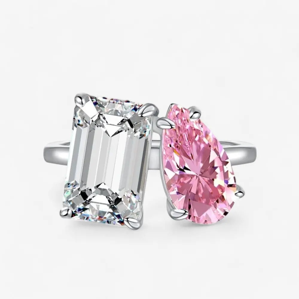 Sterling Silver Dazzling Duo Ring - Dolce Vincita