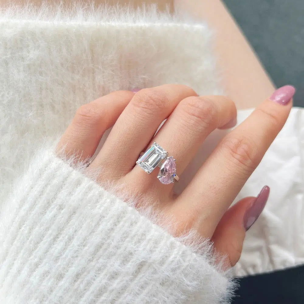 Sterling Silver Dazzling Duo Ring - Dolce Vincita