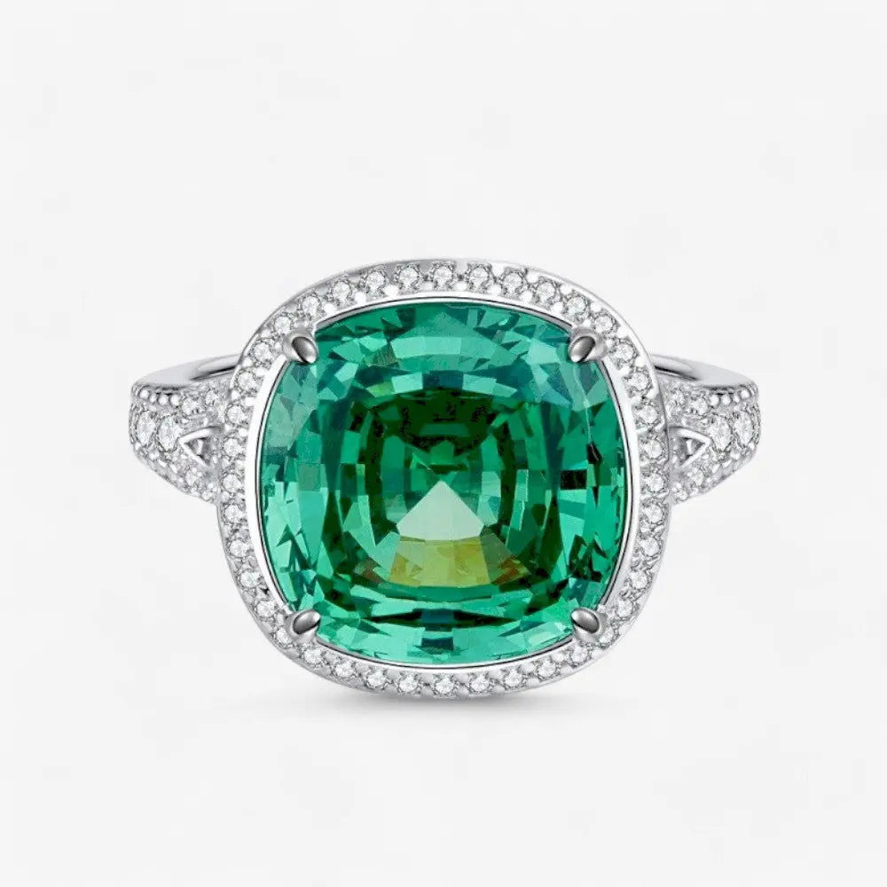 Sterling Silver Deep Emerald Gleam Ring - Dolce Vincita