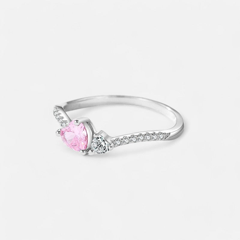 Sterling Silver Dual Heart Ring - Dolce Vincita