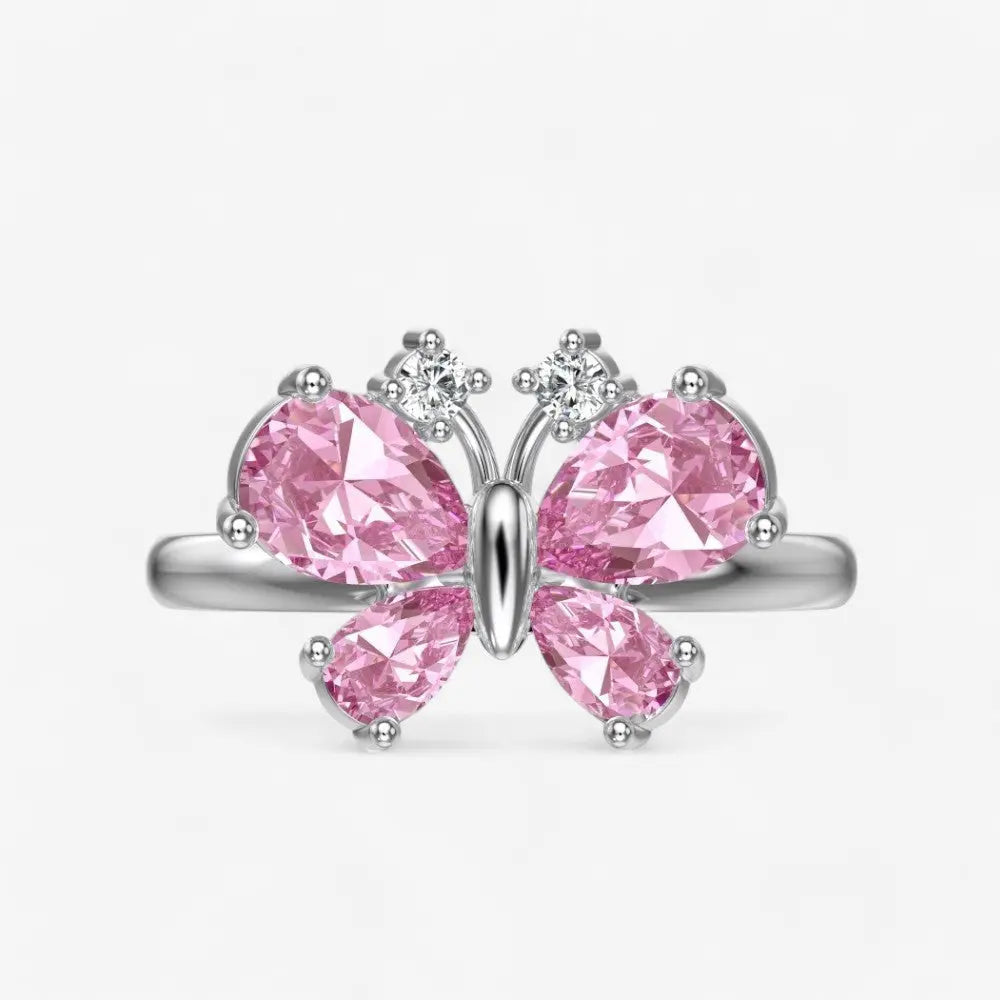 Sterling Silver Elara Butterfly Ring - Dolce Vincita