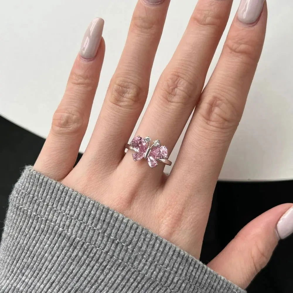 Sterling Silver Elara Butterfly Ring - Dolce Vincita