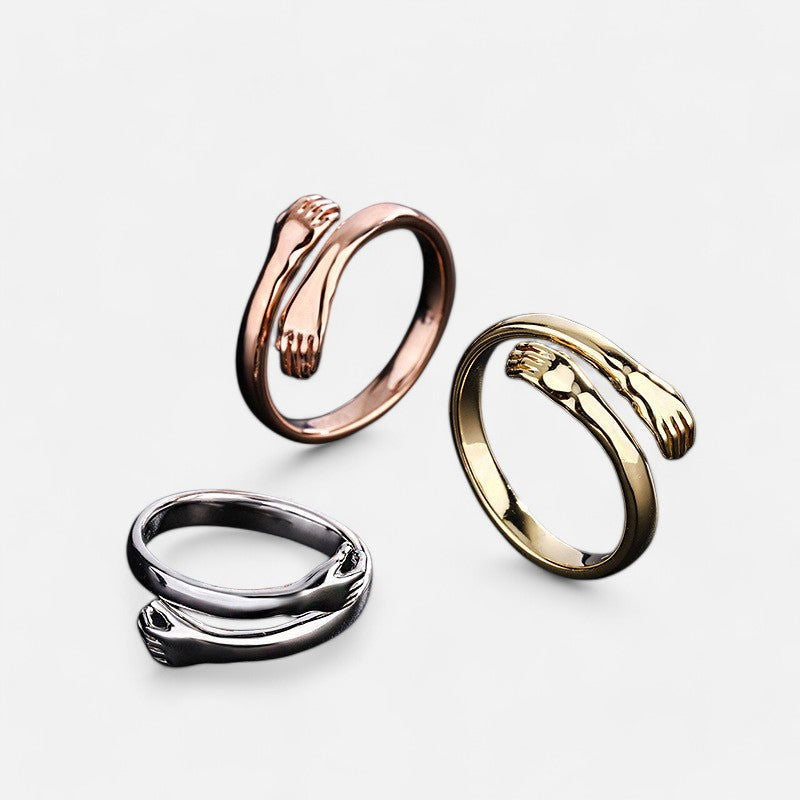 Sterling Silver Embrace Hug Ring - Dolce Vincita