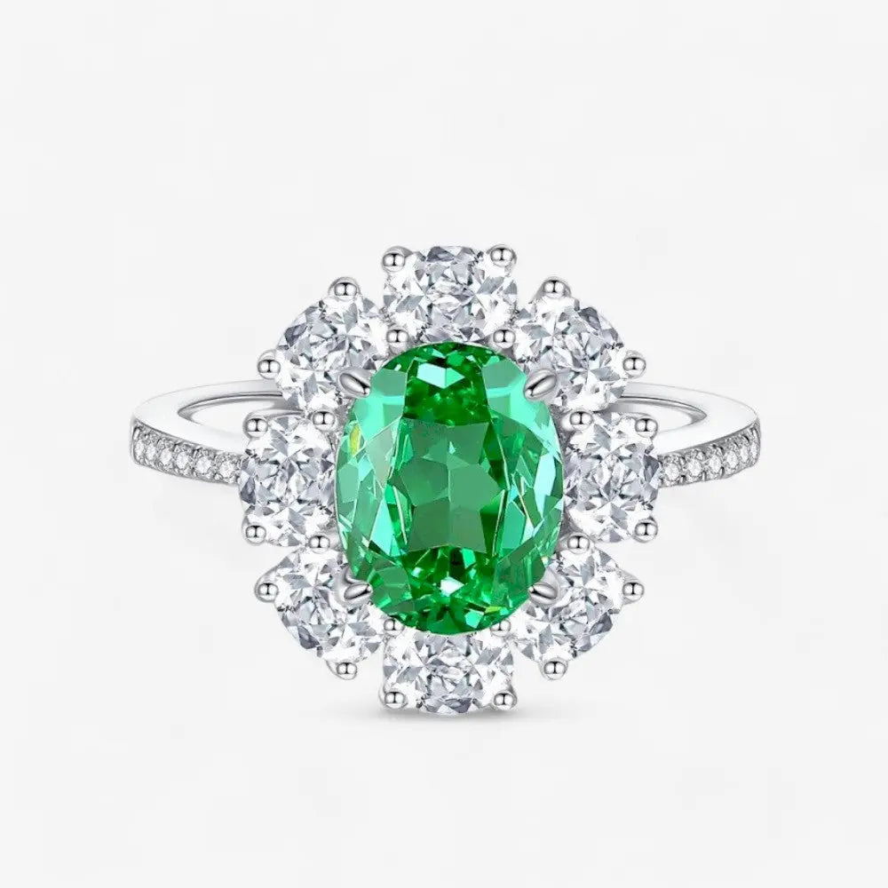 Sterling Silver Emerald Elegance Ring - Dolce Vincita