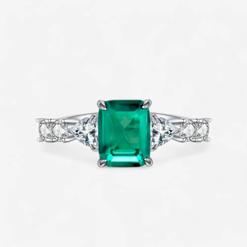 Sterling Silver Emerald Grace Ring - Dolce Vincita