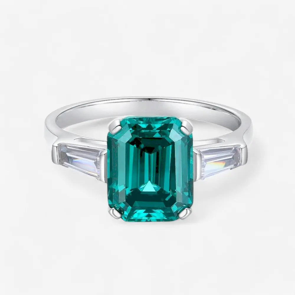 Sterling Silver Emerald Twilight Glow Ring - Dolce Vincita